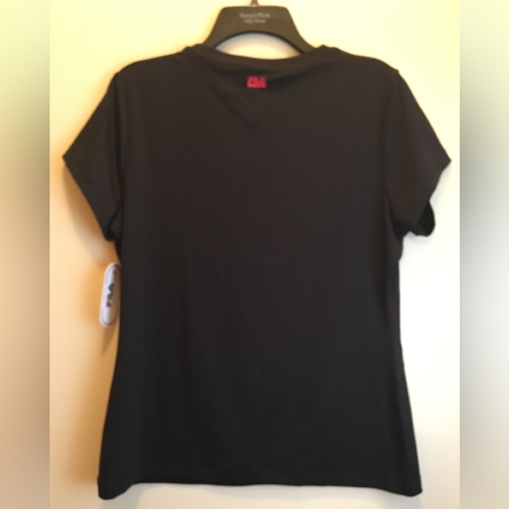 Fila Women's Black Tee with Pink Logo - Picture 6 of 10